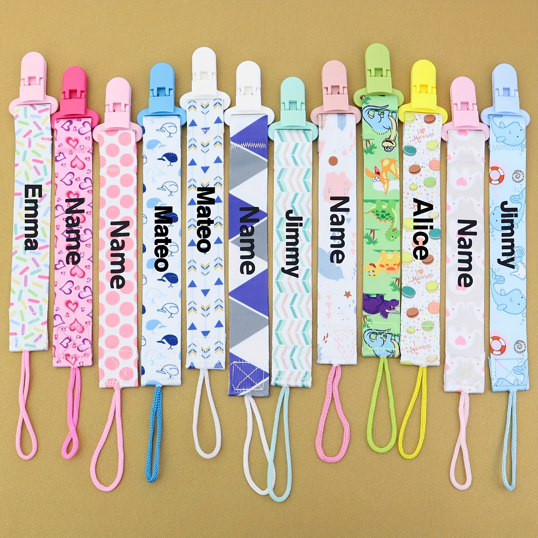 

Custom Name Kawaii Soothing Item Clip - Perfect Gift For Showers, Cute Pink Nylon, Fit