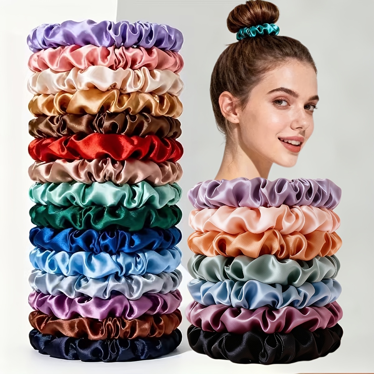 20  satin hair tie set wedding party and daily hairstyle accessory gift set details 0