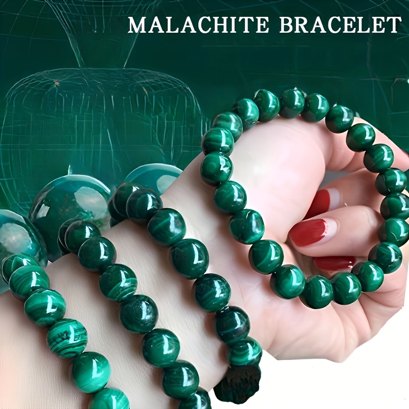 

1pc Malachite Bracelet, 4/6/8/10mm Natural Stone Beads Bracelet, Father's Day Gift