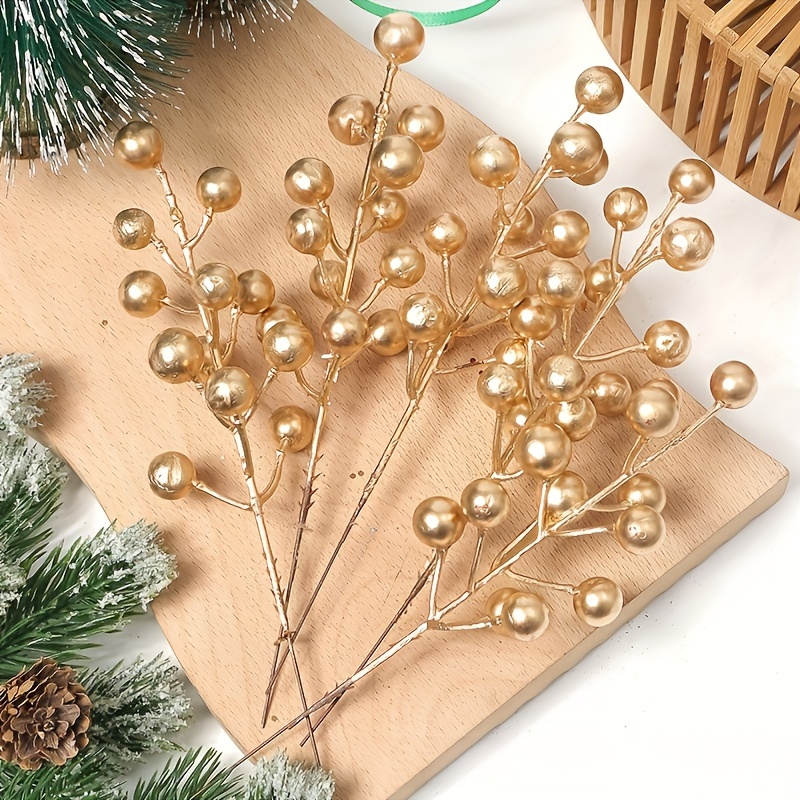 

12pcs Sparkling Stem Ornaments - Elegant Artificial Christmas Picks For Diy Wreaths & Tree Decor, Home Decoration, No Battery Required, Christmas Outdoor Decorations