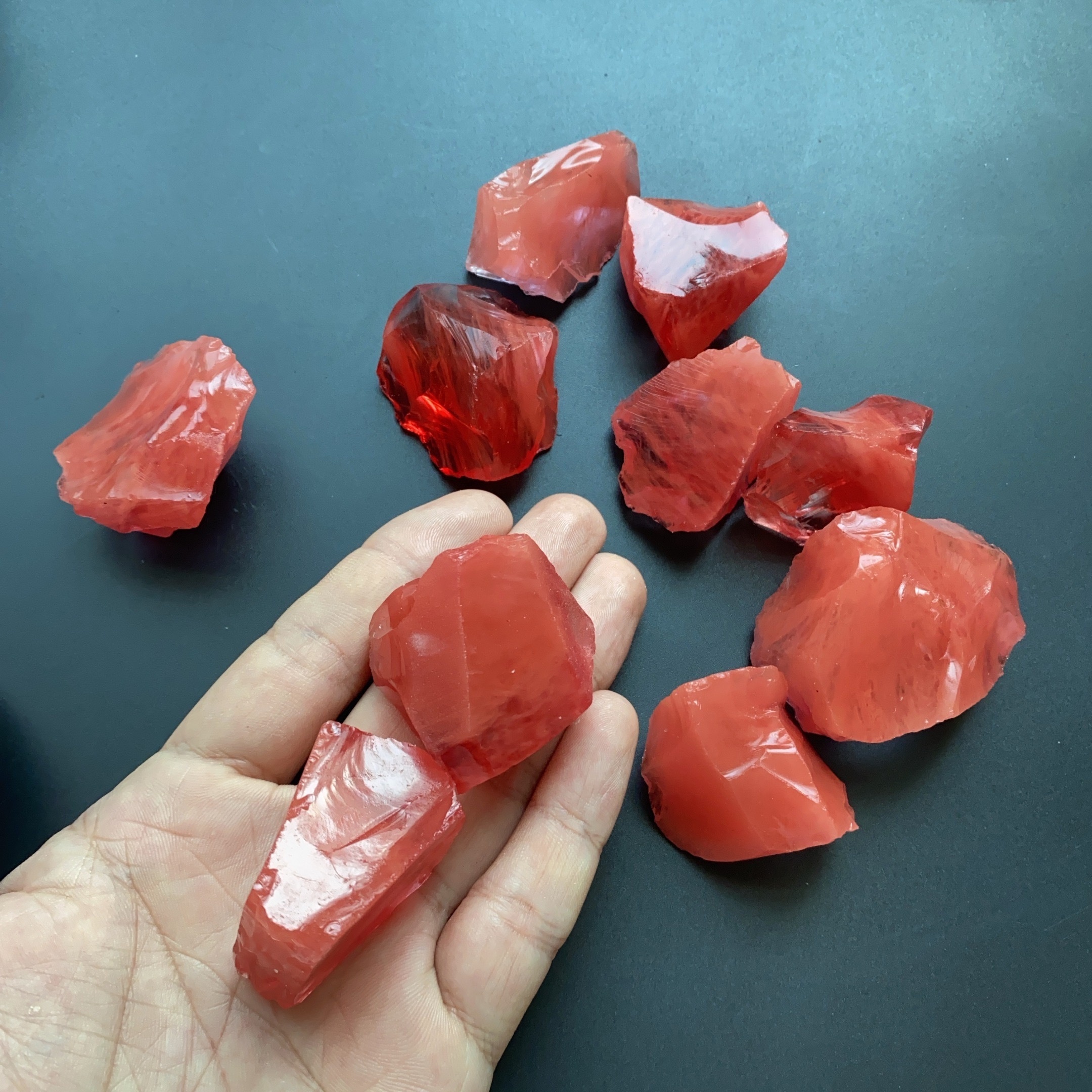 5pcs cherry rough cherry quartz crystal gemstone cherry quartz