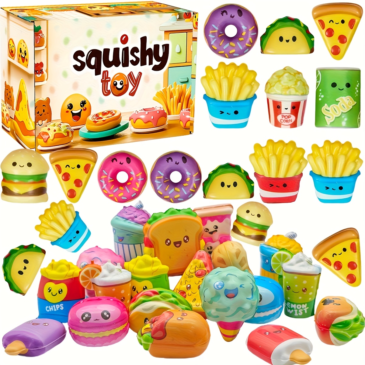 12 24pcs party favor mini   soft toys school and birthday gift pack with   food fries slow rising   toys cute animal slow rising soft toys for kids parties random styles halloween christmas easter classroom rewards