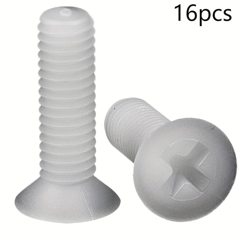 50 X Nylon M6 X 60mm Pan Head Machine Screws With Nuts & Washers - Plastic Crosshead Bolts