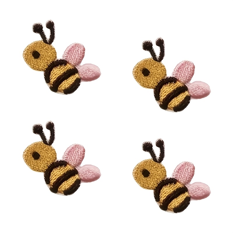 4pcs Bee Ironing On Patches | Embroidered Tactical Patch For Clothes, Backpack, Hat, Army Badge, Pants, Jacket Decoration | Woven Fabric