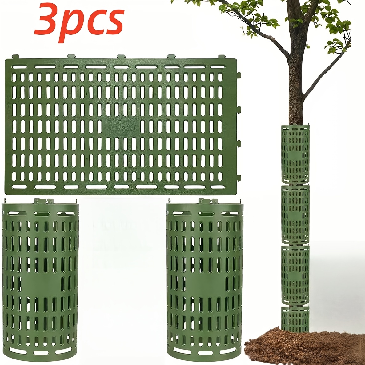 TEMU 3/10pcs Protection de Tronc d'Arbre, Protection de Peau d'Arbre en Respirante pour Semis et Jeunes Arbres, Protection Anti-Délinquance pour