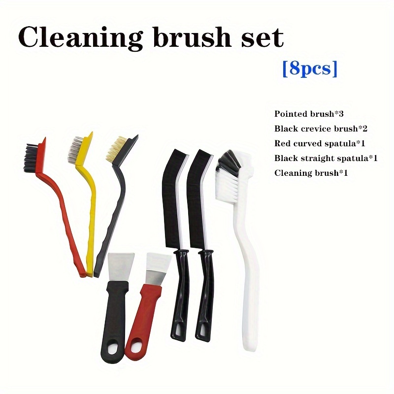 Set Of 8 Kitchen And Household Cleaning Brushes, Including A Door Brush, Cup Brush, And Juicer Cleaning Brush. Suitable For Cleaning Kitchen, Hotel, And Bathroom Tiles. A Versatile Cleaning Tool Set.