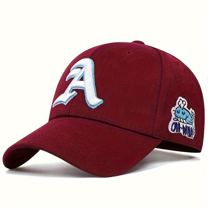 Ar Men's A Letter Side Dolphin Baseball Cap Outdoor Adjustable Sun Hat Casual Cap Suitable For Spring Autumn Travel Beach Vacation