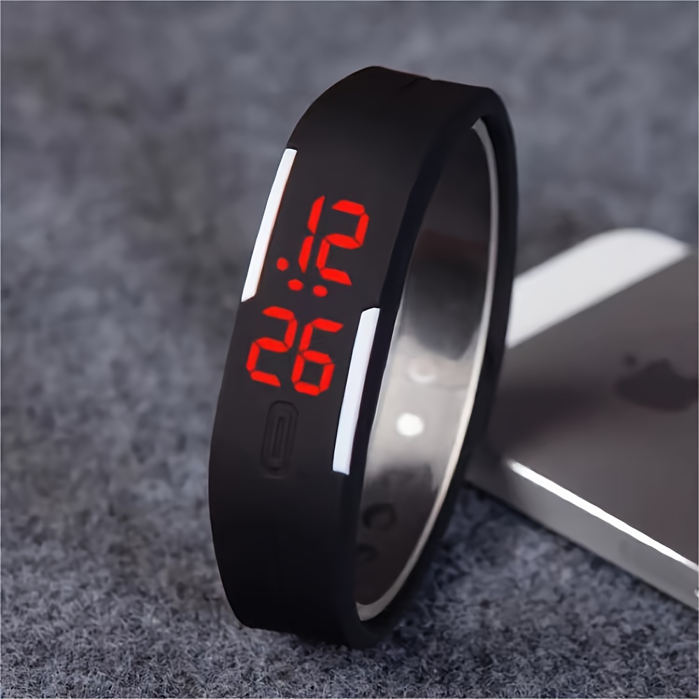 SKMEI LED Digital Watch for Men & Women, Sporty Style with Silicone Band, Square Display