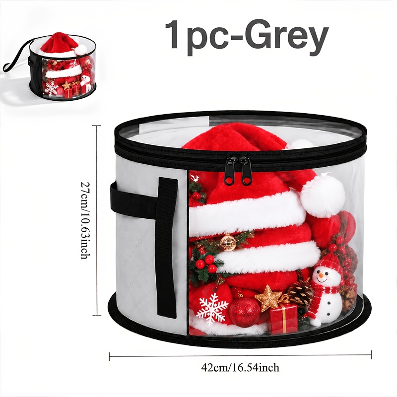 TEMU Large-capacity Round Storage Box, Equipped With Reinforced Handle And Foldable Accessory Storage Compartment | Hat Storage Box, With A