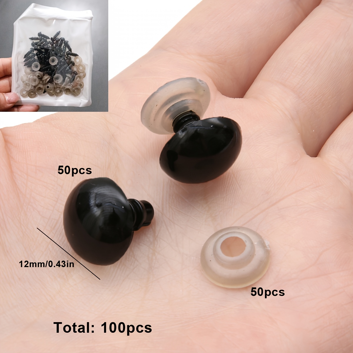 460pcs Assorted Sizes Safe DIY Doll Eyes Kit
