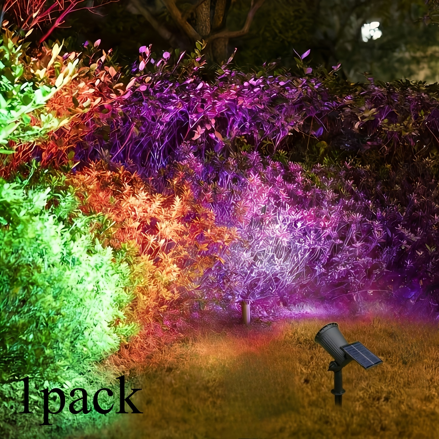 Image of Solar Spotlight With 9 Leds - Colorful Outdoor Garden And Lawn Lights, , Suitable For Exterior Walls, Stairs, , Courtyards, Swimming Pools, And The For Scenery At Night