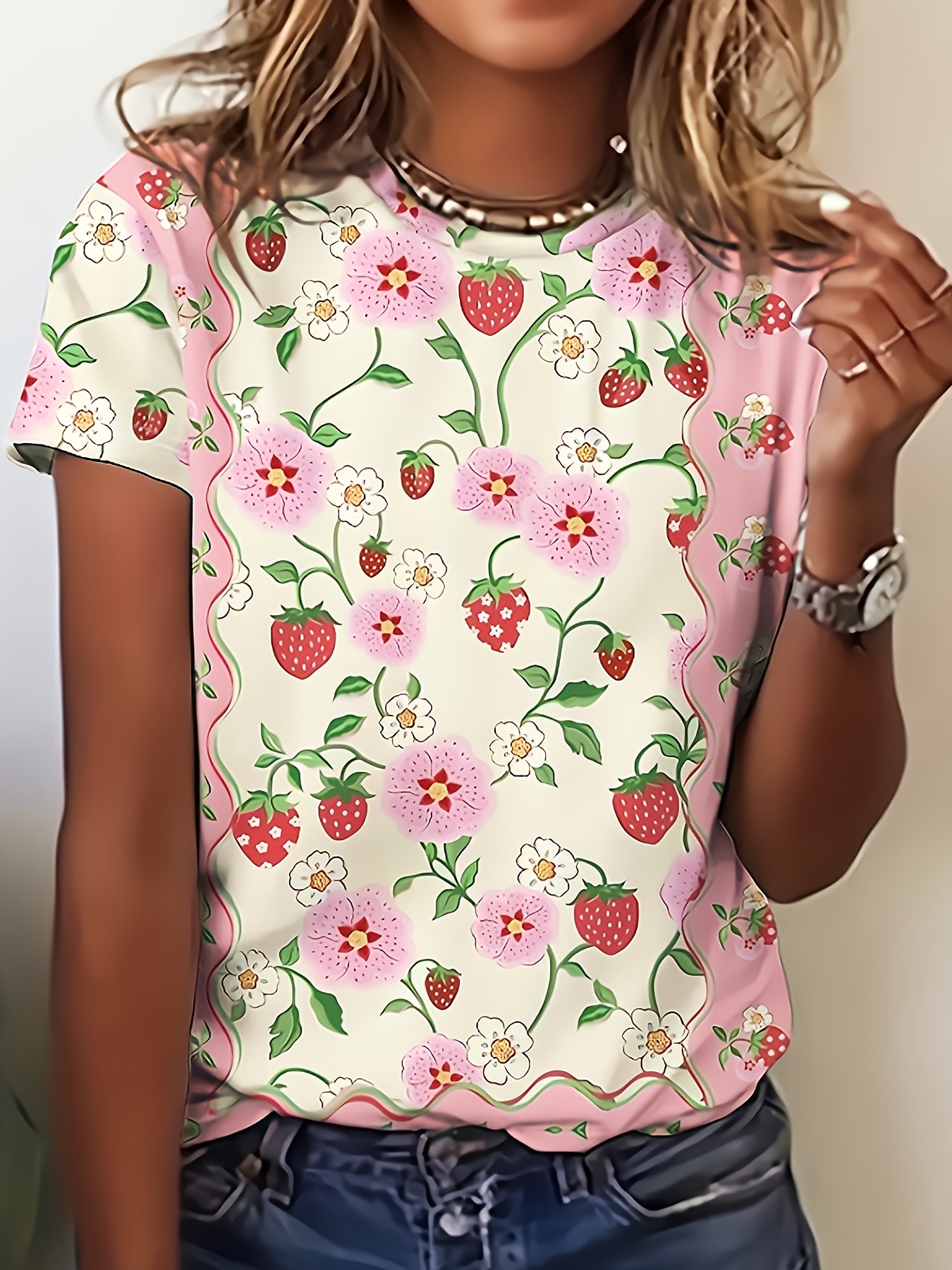 tシャツ L16 STRAWBERRY T-SHIRT レディース BE836_KF4436