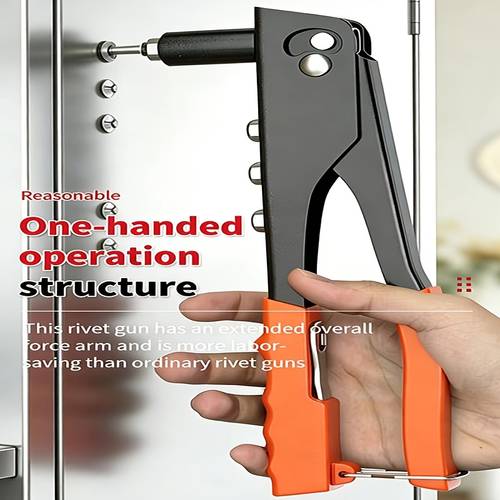 thickened heavy duty manual rivet gun set with 4 nozzles 50 rivets and 1 hex wrench