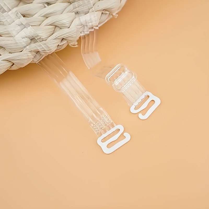 10pcs Invisible Adjustable TPU Bra Straps with Metal Clasps, Solid Color Non-Textile Bra Accessories for Women