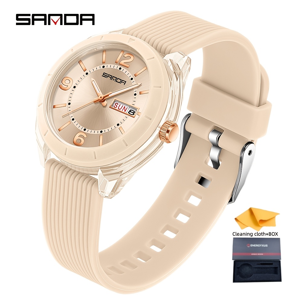 TEMU Watch For Women Auto Date Week Elegant Luxury Ladies Wristwatch Women's Watches