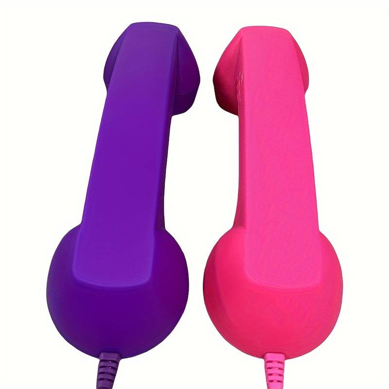 Retro 3.5mm Telephone Handset - Wired Receiver With Microphone & Speaker For Smartphones & Computers (Purple)