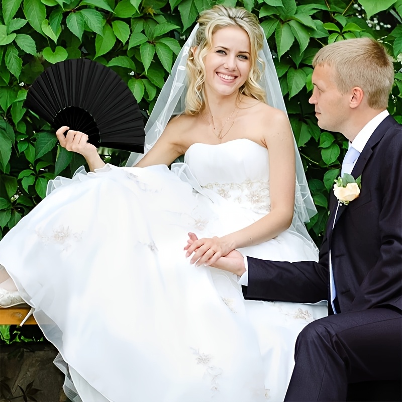Plastic Folding Wedding Fans, 24/60/100pcs
