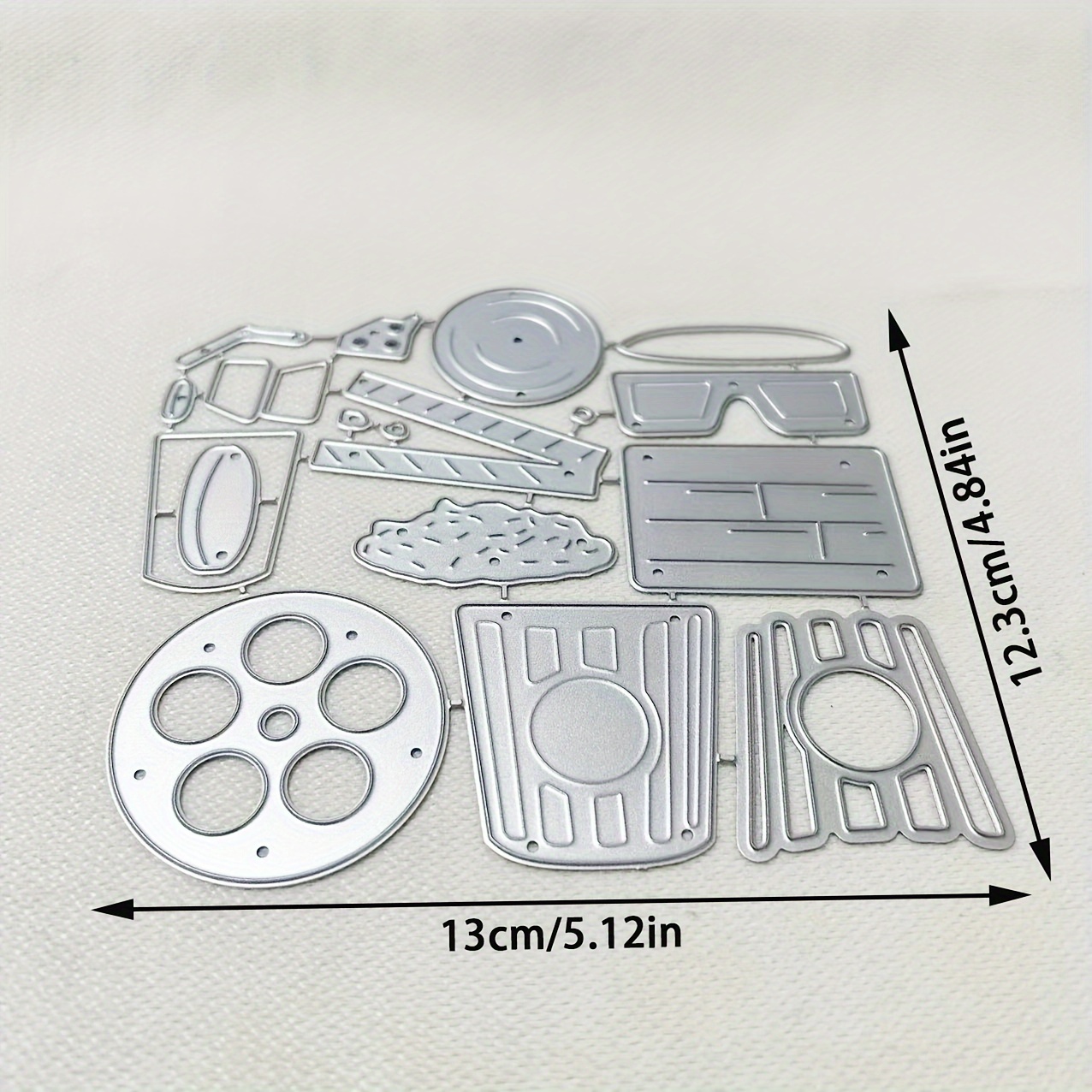 Image of 1pc Film, Red And Blue Light Glasses, Popcorn And Metal Die Cut, Diy Scrapbooking Embossing Stencil, Handmade Greeting Card Making Metal Cutting Dies, Gift Card Making Tools