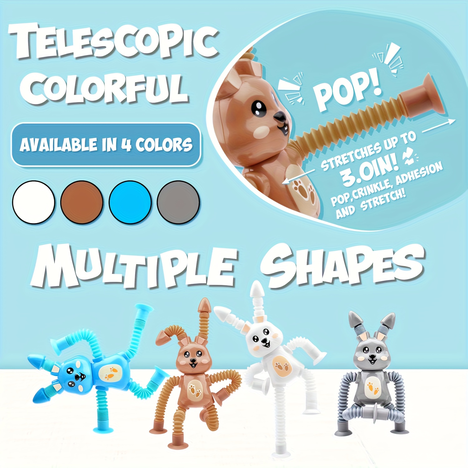 Stretchable Easter Bunny Pulling Tube Toy