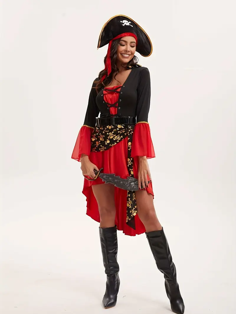 black pirate dress Wench - Black/White - Deluxe Costume - Women - 2 Sizes a Cotton Chemise Black and Silver Steampunk Pirate