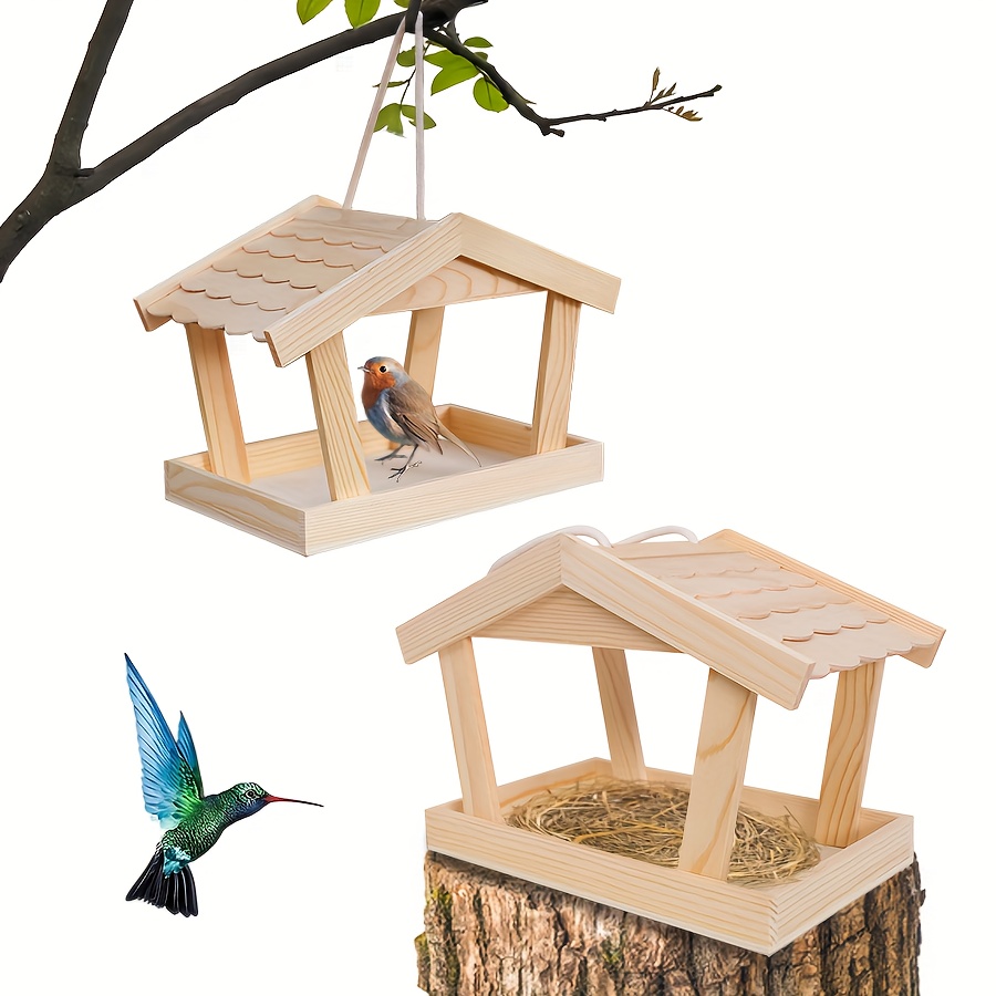 Garden Mile Natural Bird House Hotel, casetta per uccelli tradizionale in legno per giardino, balcone, ideale come casetta per pettirossi, nido per passeri, piccola casetta per uccelli