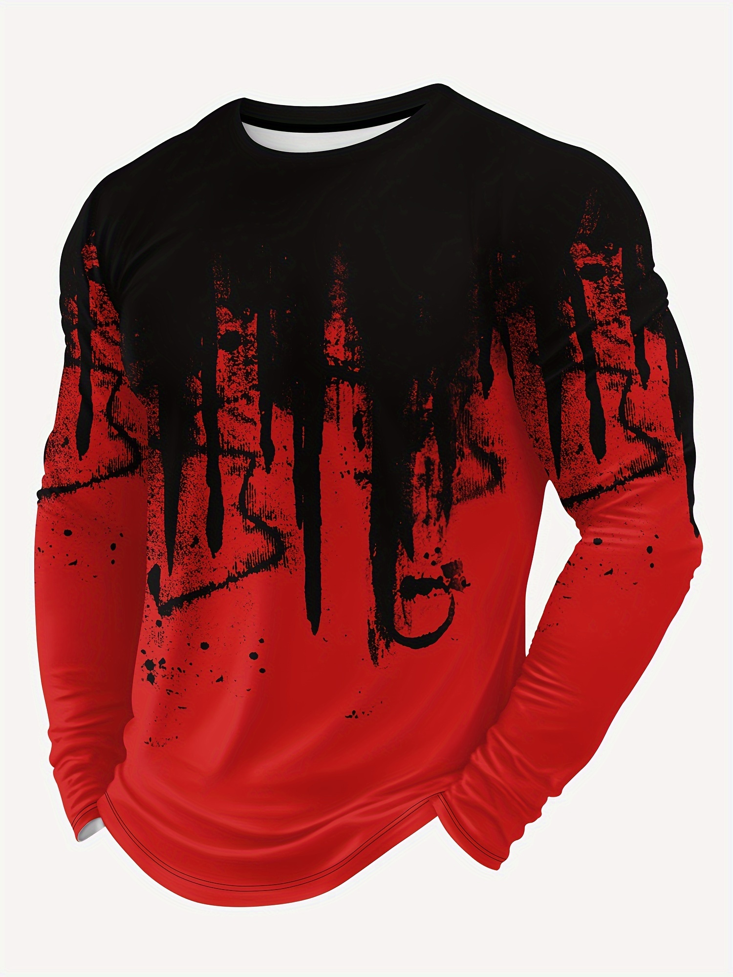 Hombre De Impresión En 3D Estampados Camiseta Manga Larga Camiseta