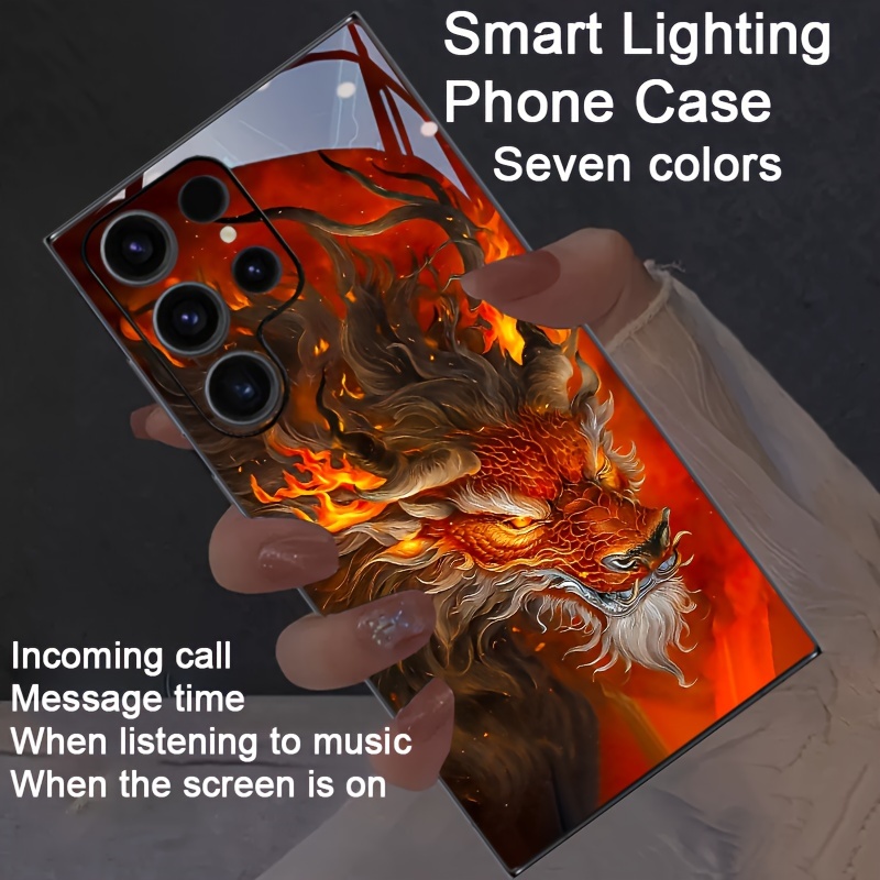 

Golden Shenglong Intelligent Colorful Voice-activated Flashing Mobile Phone Case Supports For S24 Series/ Iphone15promax Series/google/xiaomi Series Model Trend Fashion Luminous Mobile Phone Case.