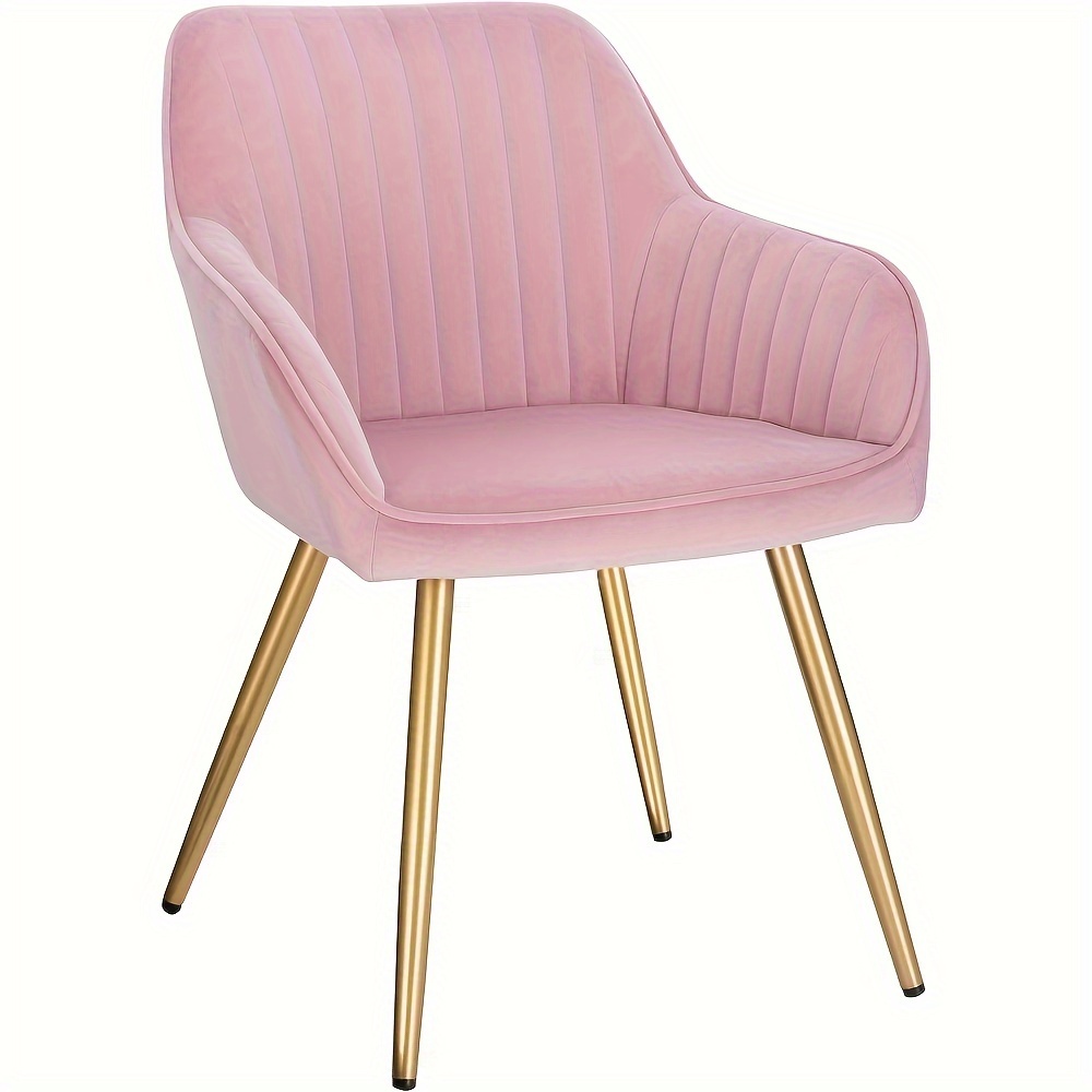 Dining Chair Kitchen Chair Living Room Chair Seat Made Of Velvet Upholstered Chair With Armrests Metal Legs Upholstered Armchair For Dining Room Living Room Kitchen
