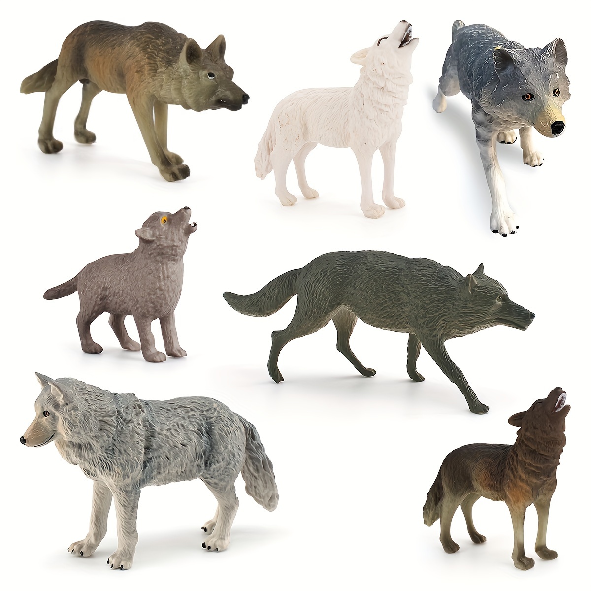 

Simulation Wild Wolf Model, Predatory Wolf Wolf Pack Set, Static Desktop Ornament, Animal Model Toy