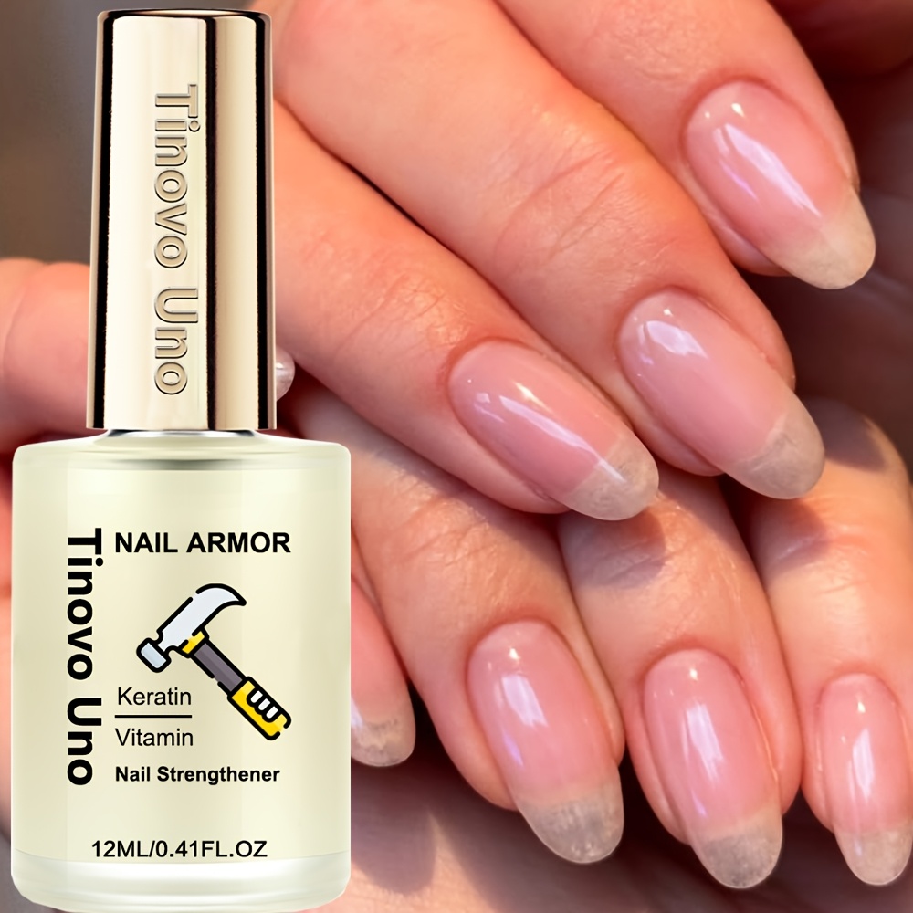 Image of Tinovo Jelly Keratin Nail Hardener, Natural Drying, Lasting Gloss, Brightening Nail Surface Gloss, Hardening Thin And Soft Nails, Nails Provide Physical Hardening Effect. Preventing Breakage