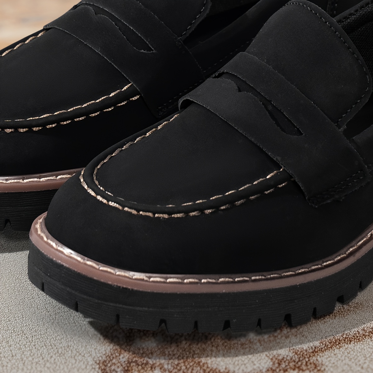 TEMU Comfortable Platform Penny Loafers For Women, Ideal For Work And Casual Wear., Women Shoes