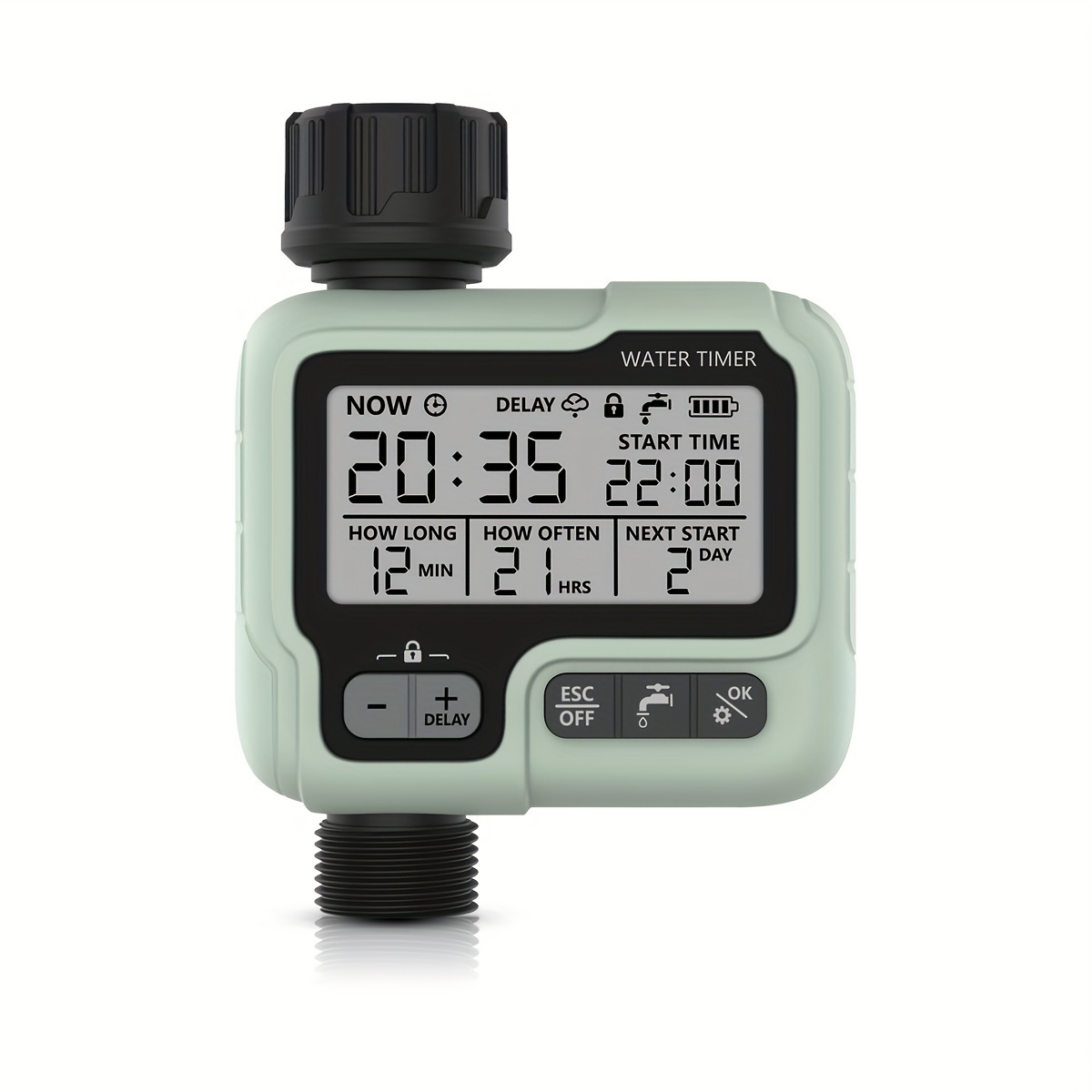 

1pc, Digital Electronic Large Screen Watering Timer Outdoor Waterproofing Using Garden Lawn Potted Plant Automatic Irrigation System Rain Delay Manual Function Lock 4.96*3.86*1.93 Inches