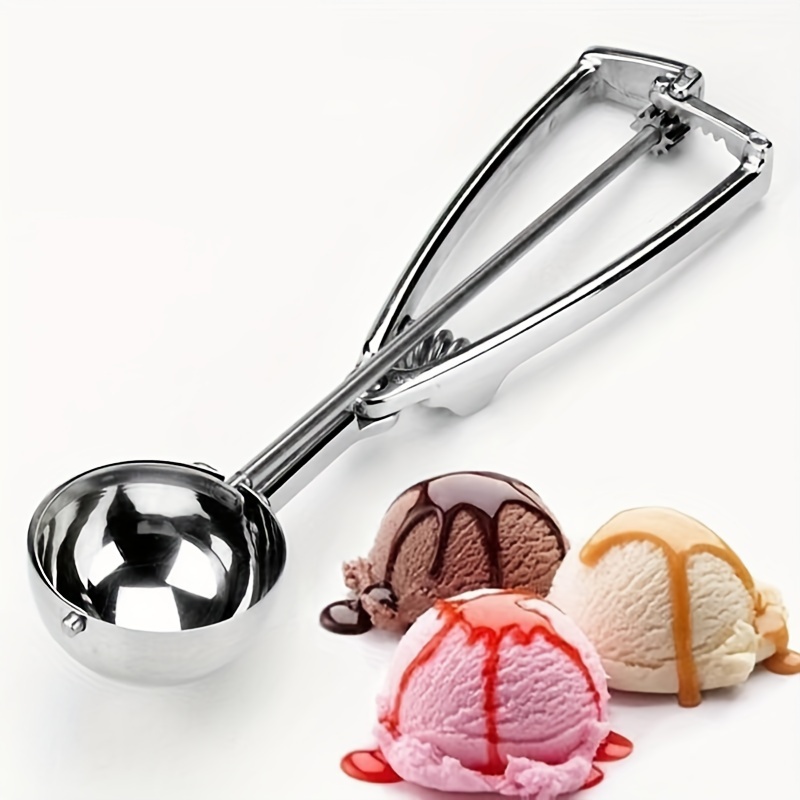 

Stainless Steel Ice Cream Scoop Set With Trigger - 1pc Multipurpose Melon Baller For Baking, Kitchen Gadget For Party, Wedding, Restaurant, Home, Dorm Essentials