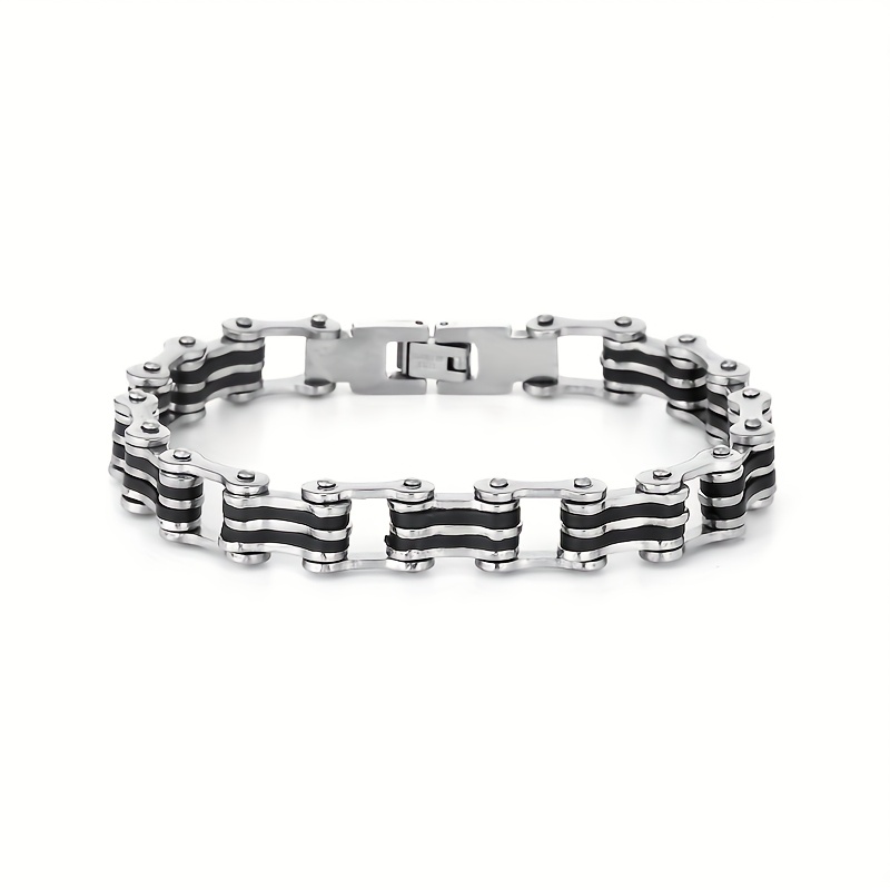 Men's Personalized Glossy Bracelet, 304 304 Stainless Steel Jewelry, Motorcycle Chain