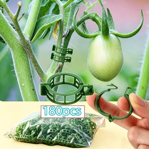 180pcs tomato clips for climbing plants plastic trellis plant support clips for garden reusable clips for supporting grape tomato vine and vegetables plants to grow upright plants