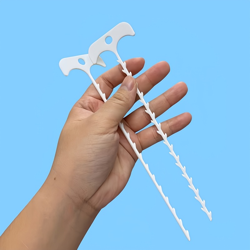TEMU 2pcs Flexible Plastic Pipe Drain Cleaner Reusable Barbed Hook Hair Drain Clog Remover For Bathroom Sinks Showers Bathtubs Kitchen Drains No