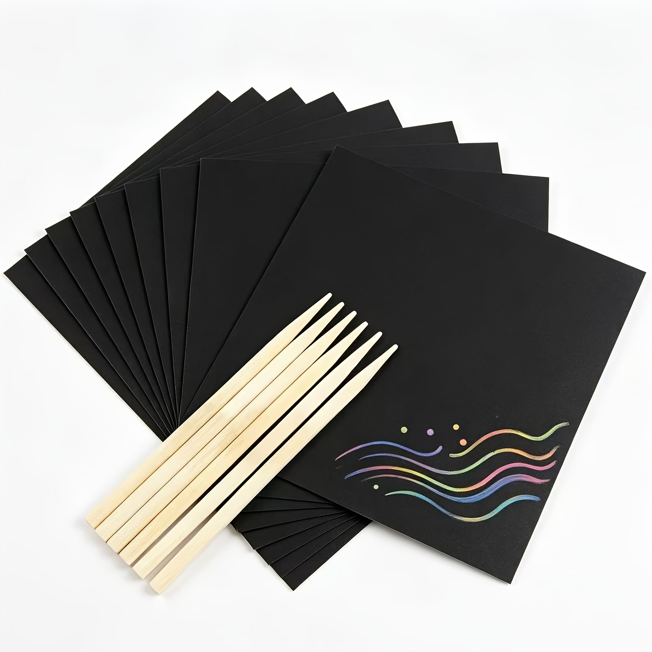 Art Scratch Drawing Set with Bamboo Styluses