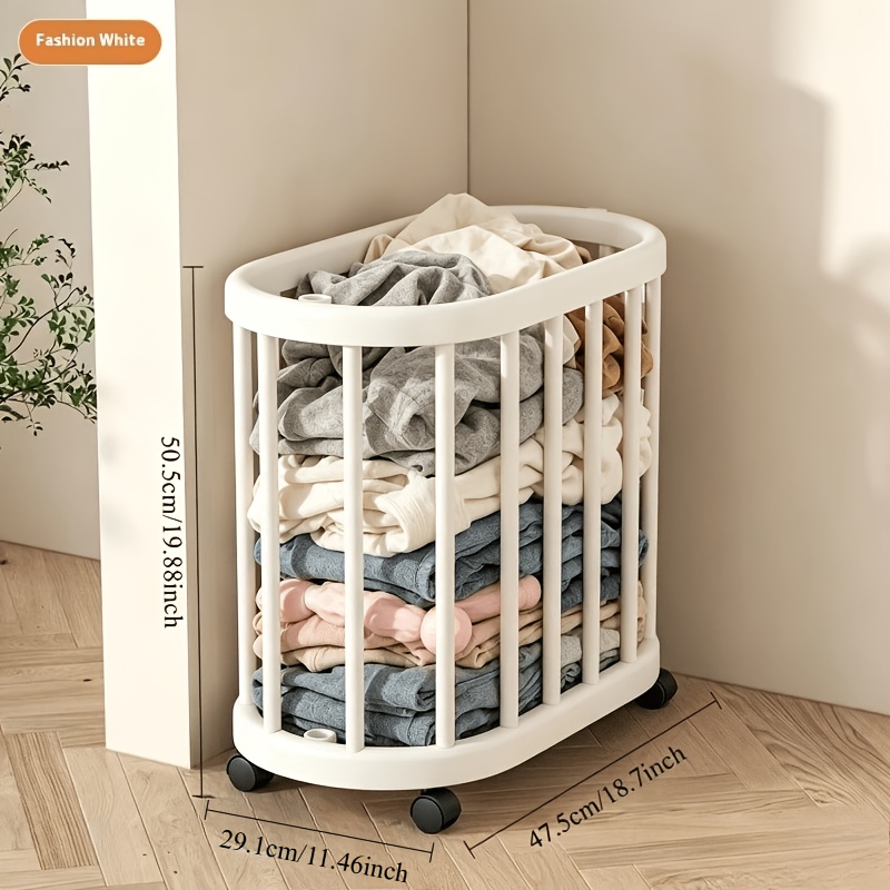 TEMU Multi-functional Movable Storage Basket With Rollers, With Its Own Smooth Pulley To Labor-saving. Large Storage Space, The Box Is Sturdy And