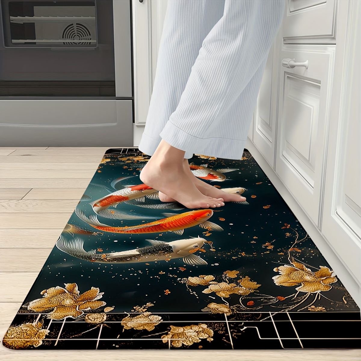 

1pc/2pcs, Fish Kitchen Mats, Non-slip And Durable Bathroom Pads For Floor, Comfortable Standing Runner Rugs, Carpets For Kitchen, Home, Office, Laundry Room, Bathroom, Spring Decor