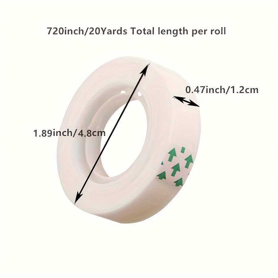 6 Rolls Of Stationery Tape, White Transparent Tape, Cellophane Tape, Packaging Tools, Clear Refill Tape For Office School Home