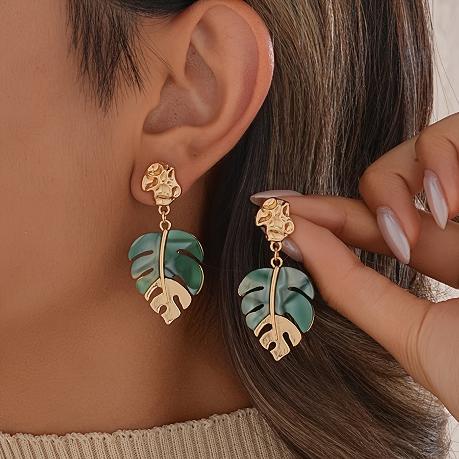 E-shop Elegante süße Blätter Ohrringe für Damen, geeignet für Feiertage, Geburtstage, Dates, Abschlussbälle, Urlaub, Shopping, , Pendeln
