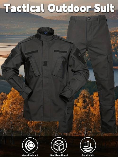 item picture mens outdoor sports training outfit a two piece set for paintball games featuring durable and breathable multi pocket shirts additions not included