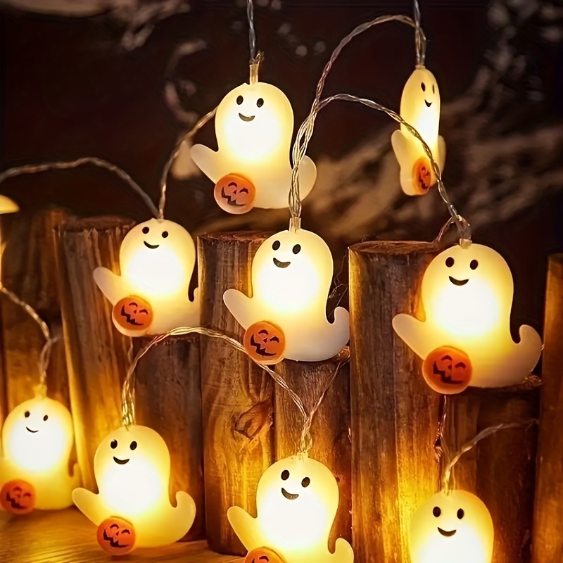 

1pc Led Cute Pumpkin String Lights, Battery Operated, Plastic Party Decor For Indoor & Outdoor Use