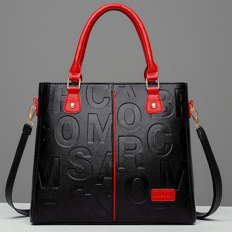 Image of An Elegant Letter-embossed Shoulder Bag For Women, Featuring A Spacious Interior, Adjustable Strap, And Zipper Closure, Perfect For Daily Commutes, Shopping, And Business Trips