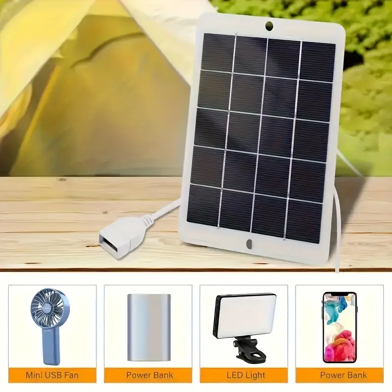 12w 3w pc 5v outdoor solar panel usb charger is suitable for outdoor travel and camping mobile phone charging bank flashlight fas Product details 0