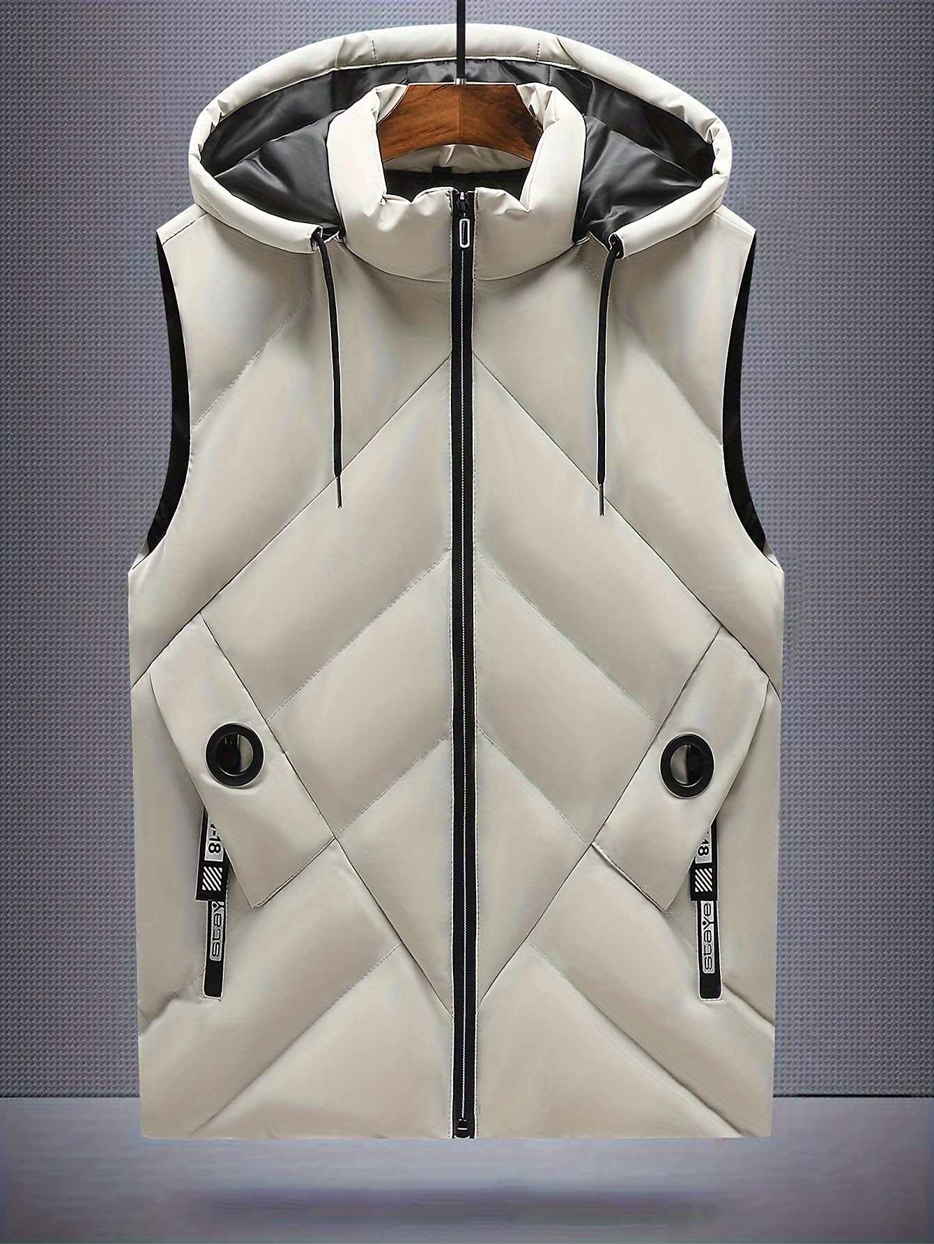 Men'S Casual Detachable Hooded Thick Vest, Suitable for Autumn And Winter