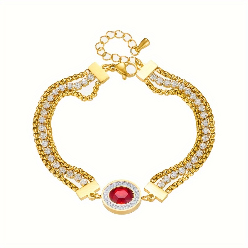 Image of 304 Stainless Steel Golden Women's Bracelet, Light Luxury Fashionable High-end Bracelet, Suitable For Daily Wear