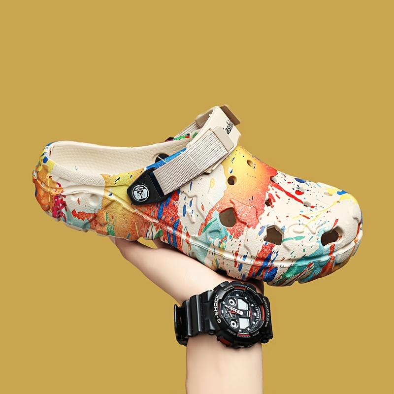 洋楽 Zooma mens colorful graffiti print clogs stylish breathable - Temu