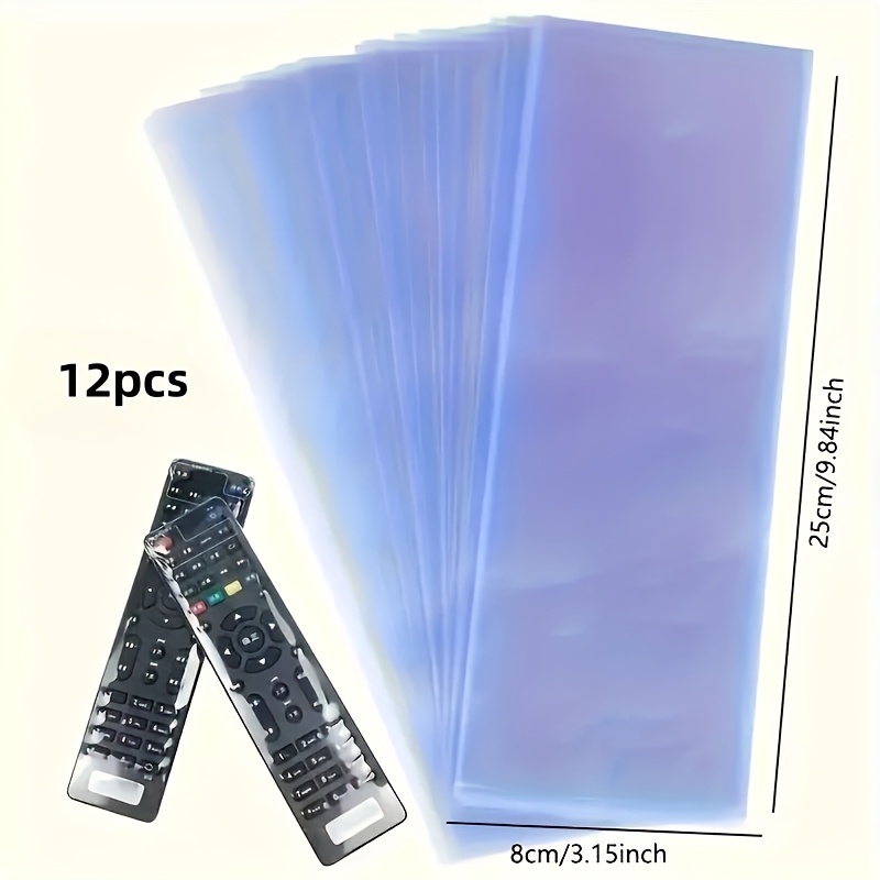TEMU 12 Protezioni Trasparenti in PVC Termoretraibile - Antipolvere e Antigraffio, per Telecomandi TV, Oggetti da e Gioielli, Realizzate in Plastica