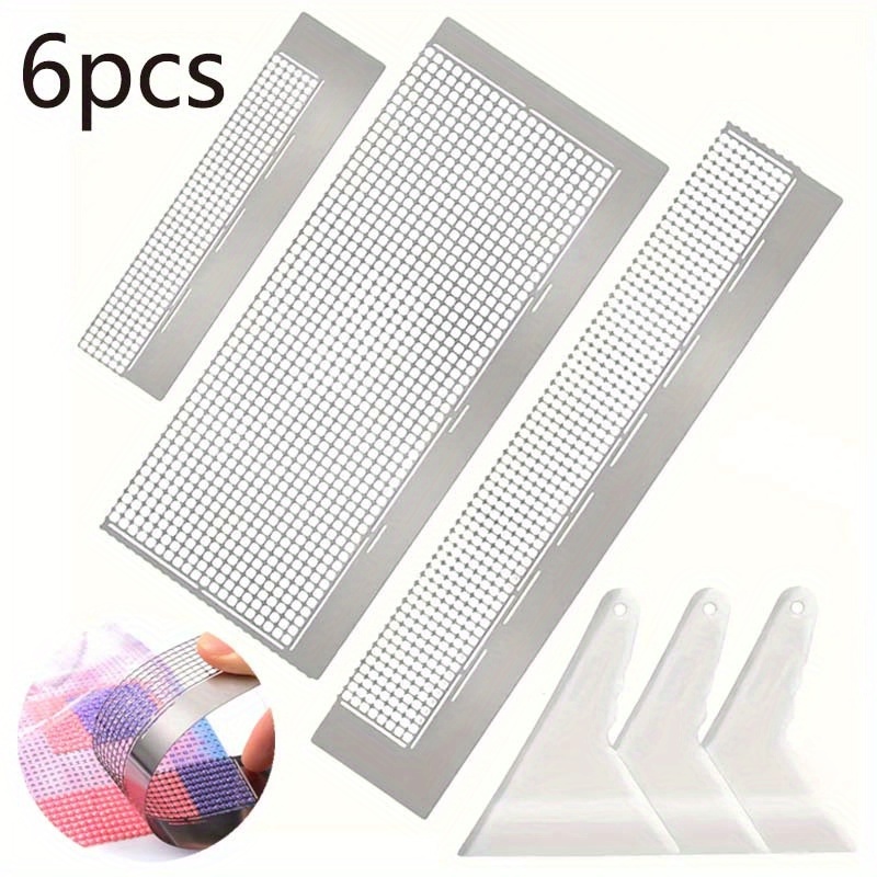 TEMU 6 Durable Stainless Steel Diamond Drawing Rulers, Suitable For, Cross Stitch, Making - An For Beginners And Professional Diamond Artists